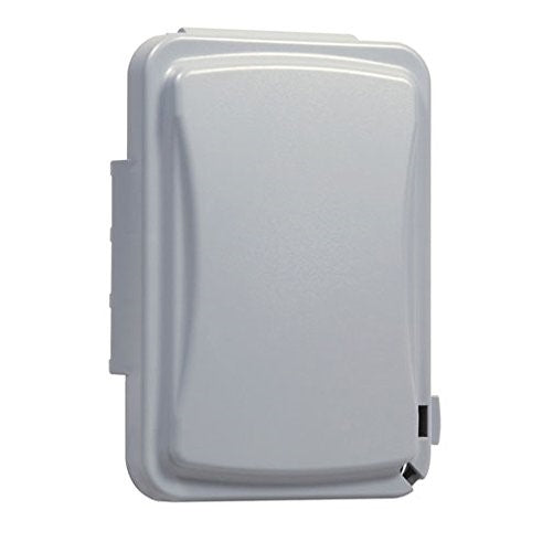 Taymac MM110G Weatherproof Single Outlet Outdoor Receptacle Cover, 5/8 Inches Deep, Grey