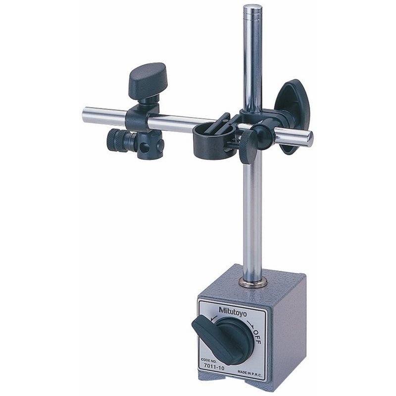 Mitutoyo 7011BN, Magnetic Base, For 3/8" and 6mm/8mm Stems, On/Off Switch, 132 Lbf Magnetic Pull, With Fine Adjustment