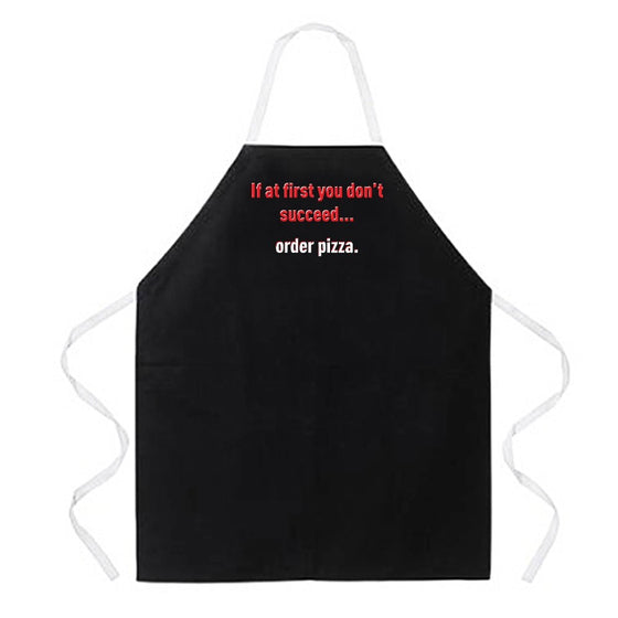 Attitude Aprons Fully Adjustable Order Pizza Apron, Black