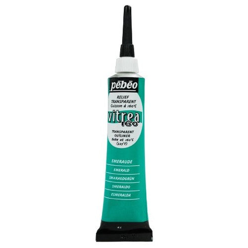 Pebeo Vitrea 160, Glass Paint Outliner, 20 ml Tube - Emerald