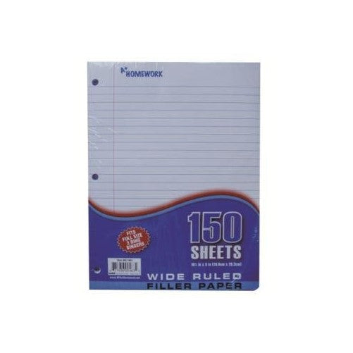 Loose Leaf Filler Paper - 150 sh.- Wide Ruled Case Pack 24
