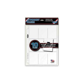 10ct BCW 9-Pocket Trading Card Binder Pages
