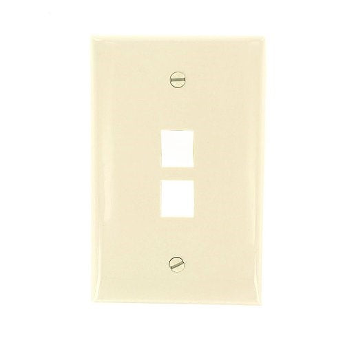 Leviton 41091-2TN QuickPort Midsize Wallplate, Single Gang, 2-Port, Light Almond