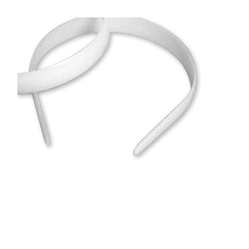 Plastic Headband White Craft - 20mm 3/4 inch (12)