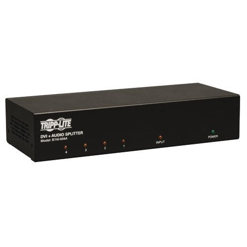 Tripp Lite 4-Port DVI Splitter with Audio and Signal Booster Single Link – 1920x1200 at 60Hz / 1080p (DVI F/4xF)(B116-004A)