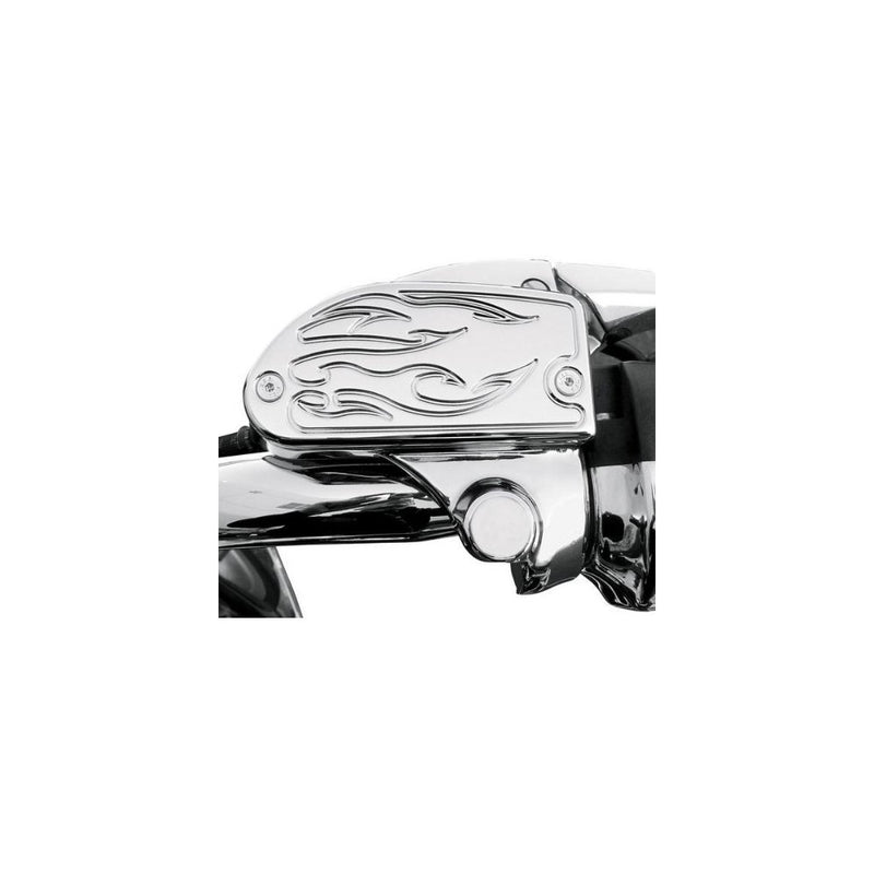 Baron Custom Accessories Master Cylinder Cover - Flame - Chrome BA-7681-03