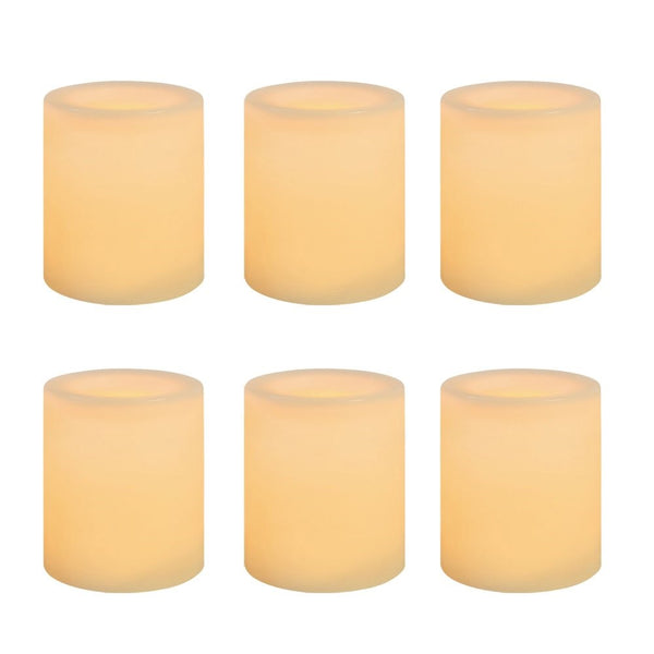 Inglow by Sterno Home Battery-Operated 1-3/4-Inch Flameless Wax-Covered LED Votive Candle, 6-Pack, Cream