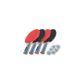 Killerspin JET SET 4 Ping Pong Paddle Set with 6 Balls Ð Beginner Table Tennis Racket Set| 5 Layer Wood Blade, Jet Basic Rubbers, Flared Handle| Practice Quality Ping Pong Bat|