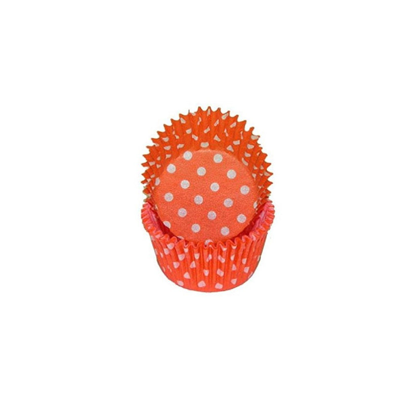 Orange Polka Dot Cupcake Liners STD 50 count
