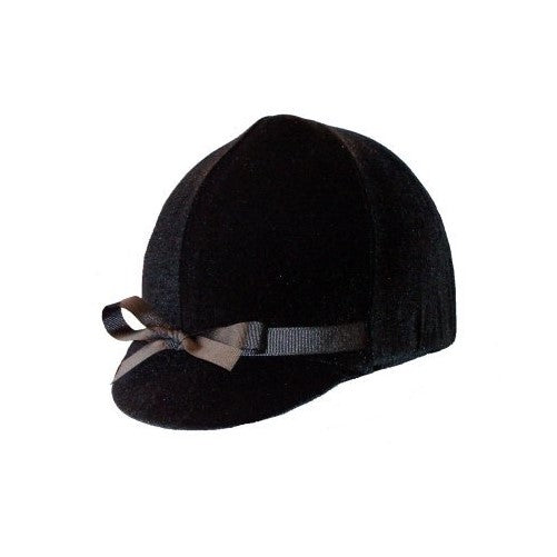 Equestrian Riding Helmet Cover - Black Velvet