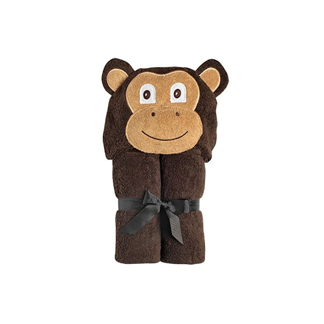 Yikes Twins Child Hooded Towel - Brown Monkey
