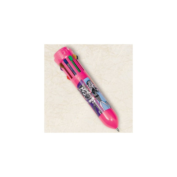 Amscan Freaky Fab Monster High Birthday Party 10 Color Retractable Ball Pen Favour (1 Piece), Hot Pink, 3 3/4.