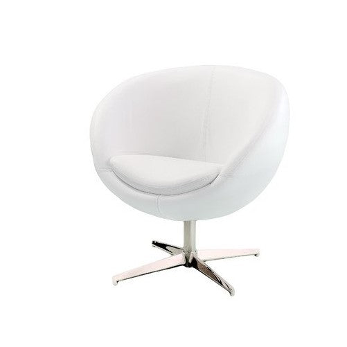 Best Selling Modern Leather Round Back Chair, White