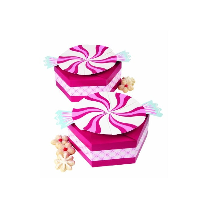 Wilton 415-1904 Gingerbread Cottage Peppermint Shaped Box, 3-Count
