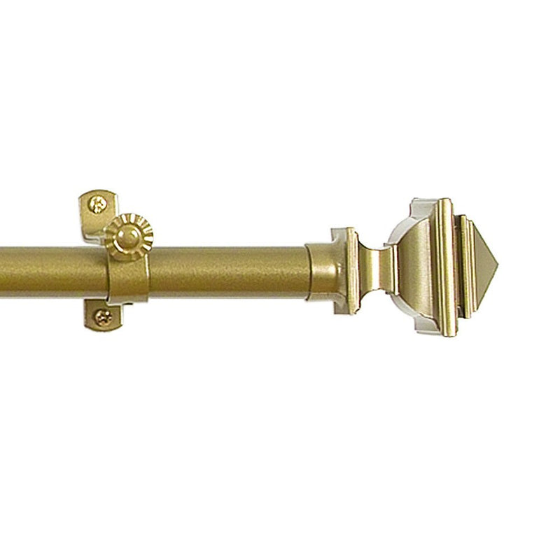 Achim Home Furnishings Buono II Bach Curtain Rod with Finials, 66-Inch to 120-Inch, Gold