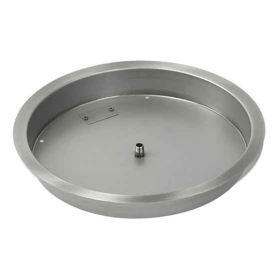 American Fireglass Round Stainless Steel Drop-In Fire Pit Burner Pan, 19-Inch