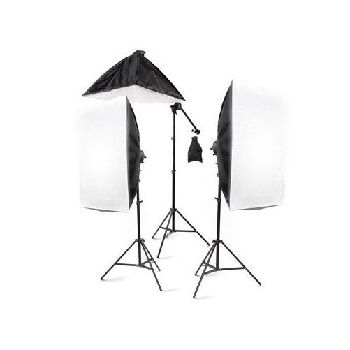 StudioFX 2400 Watt Large Photography Softbox Continuous Photo Lighting Kit 28" x 20" Boom Arm Hairlight with Sandbag by Kaezi