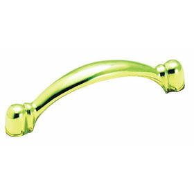 AMEROCK 1875407 Cabinet Pull, 15/16 In, 3-3/8 In L x 7/16 In W, Zinc, Polished Brass, Zinc