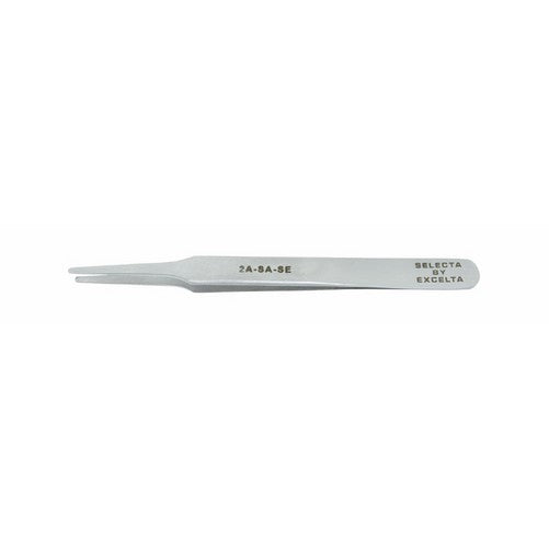 Excelta 2A-SA-SE Tweezer, Straight Tapered Duckbilled, 4.75" Overall Length, Stainless/Anti-Magnetic