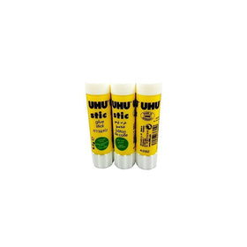 UHU Stic Permanent Clear Application Glue Stick, 0.29 Oz, 3 Sticks Per Pack