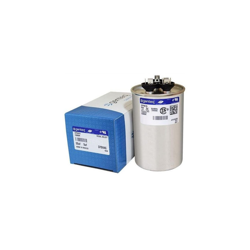 Packard PRCD555 - 55 5 uF MFD x 370 VAC Genteq Replacement Dual Capacitor Round # C3555R / 97F9815