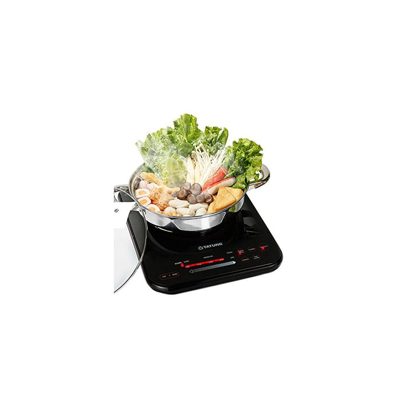 Tatung TIH-F1500SU 1500W Induction Cooktop with Stainless Steel Pot, Black