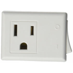 Leviton 1470-W 15 Amp, 125-Volt AC 3-Wire Grounded Switch Tap with ON/OFF Button, White