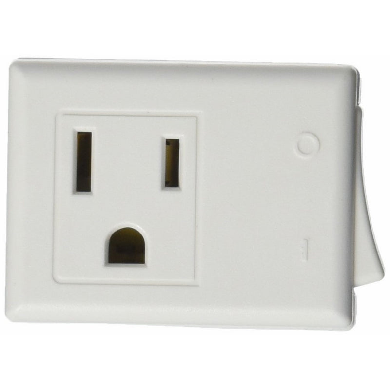 Leviton 1470-W 15 Amp, 125-Volt AC 3-Wire Grounded Switch Tap with ON/OFF Button, White