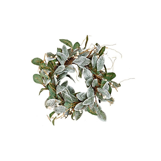 Worth Imports Magnolia Leaves Wreath with White Berries, 22"