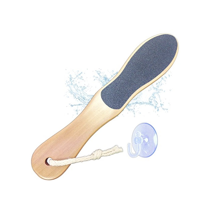 Professional Pedicure Foot File Rasp Callus Remover (Compare to Flimsy Plastic, Cutting Graters, Slowing Electric) Waterproof 80/180 Wood Wet or Dry In-Shower Use (Includes Hook, Lifetime Guarantee)