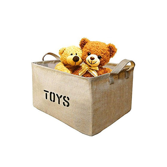 Youdepot Large Jute Storage Bin 17 x 13 x 10" large enough for Toy Storage - Storage Basket for organizing Baby Toys, Kids Toys, Baby Clothing, Children Books, Gift Baskets-1 Pcs Toys Storage Bin