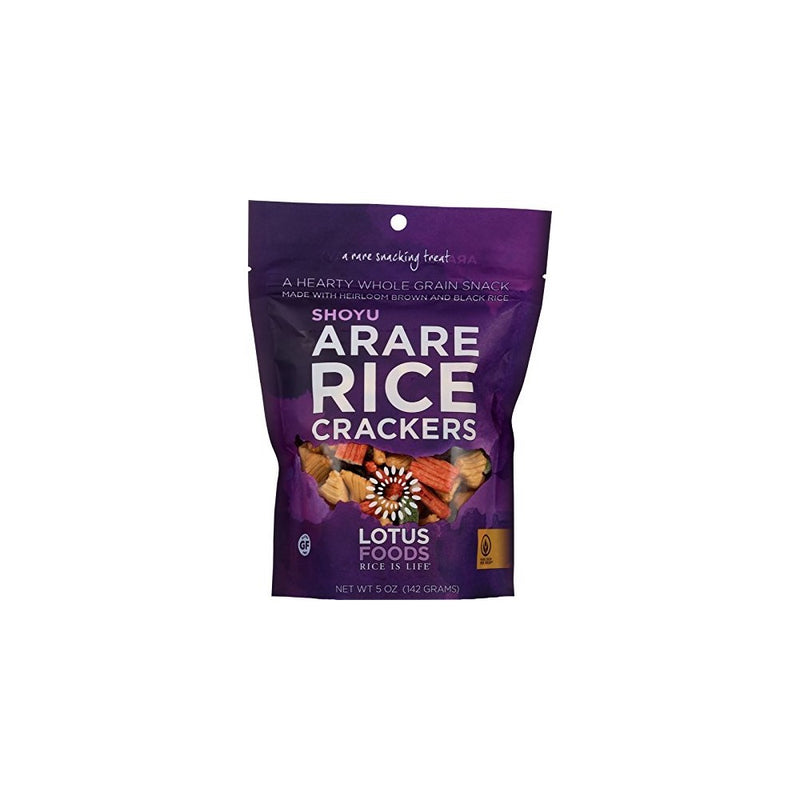 Lotus Foods Shoy Arare Rice Crackers - Case of 8 - 5 oz.