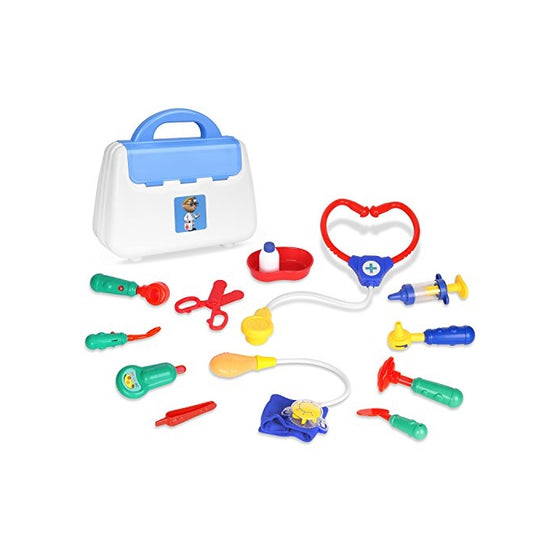 Doctor Kits Pretend Play, Zooawa Medical Doctor and Nurse Set Role Play Toy with Handy Carrying Case for Boys and Girls, Kids and Toddlers over 3 Years Old, Colorful