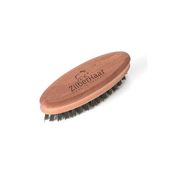 ZilberHaar Soft Pocket Beard Brush – 100% Boar Bristles with Firm Natural Hair – Best Beard and Skin Care for Men and Beard Grooming – Pocket Size and Travel Friendly – German Quality