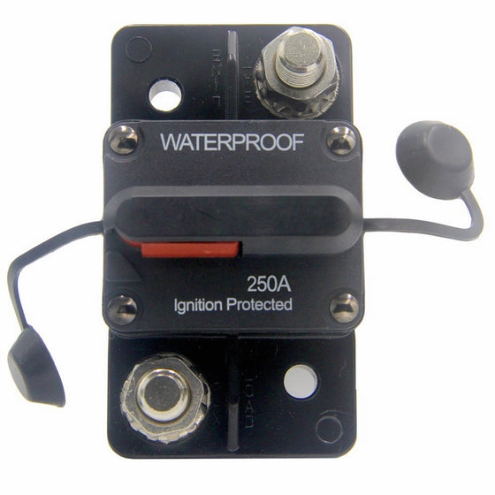 ZOOKOTO 250 Amp Circuit Breaker, Marine Trolling Motors Boat ATV Manual Power Fuse Rest, Waterproof (250A) 12V-48VDC