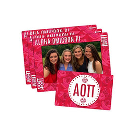 Alpha Omicron Pi 4-inch by 6-inch Magnetic Frame and Bonus Magnet, 3-pack