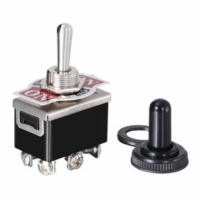 WINOMO Heavy Duty Toggle Switch Flick ON/OFF/ON Car Dash 12V DPDT with Waterproof Cap