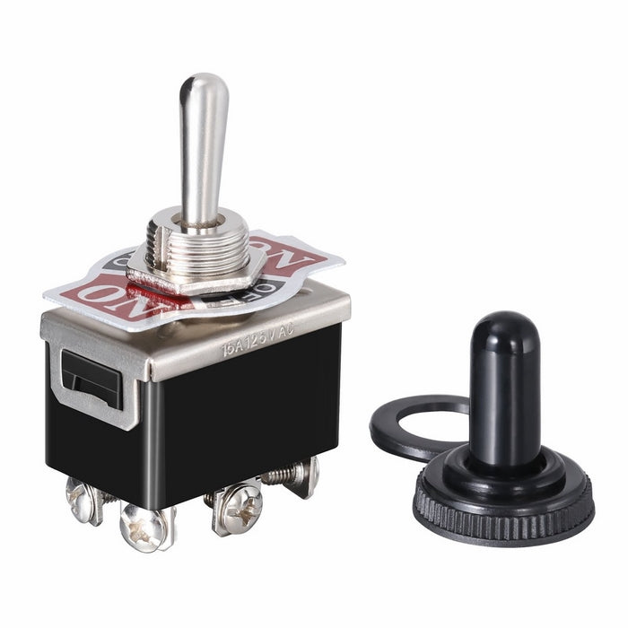 WINOMO Heavy Duty Toggle Switch Flick ON/OFF/ON Car Dash 12V DPDT with Waterproof Cap