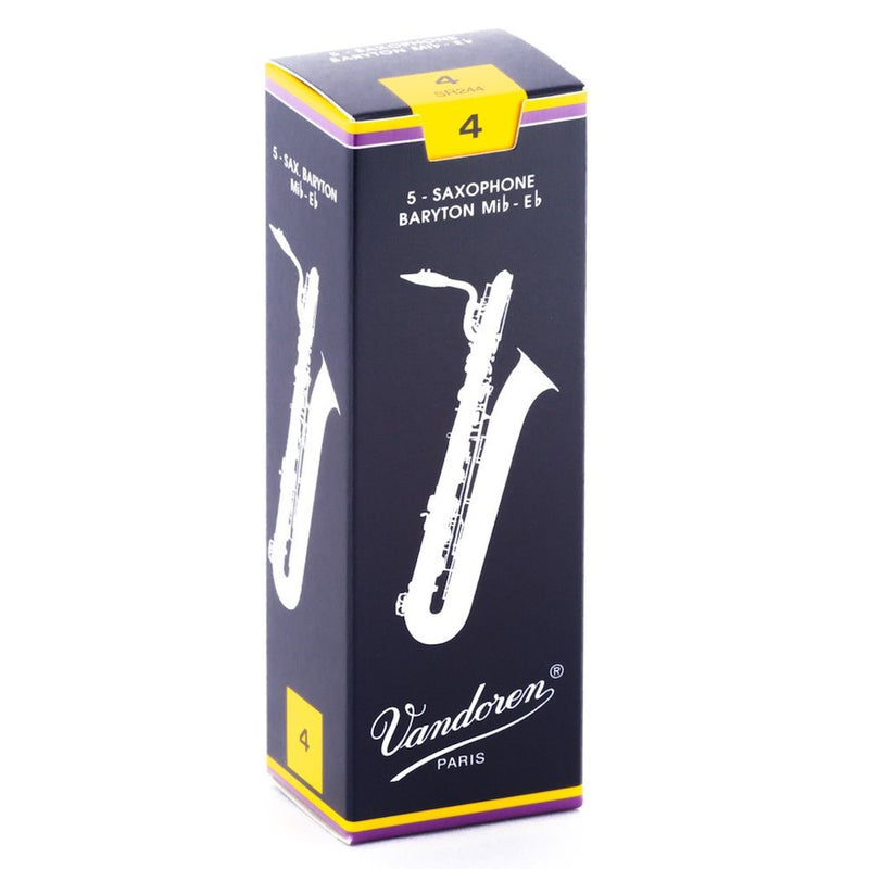 Vandoren SR244 Bari Sax Traditional Reeds Strength 4; Box of 5