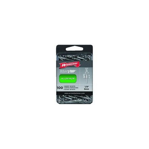 Arrow Fastener RSA1/8IP Short Aluminum 1/8-Inch Rivets, 100-Pack