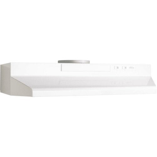 Broan F403611 Two-Speed Four-Way Convertible Range Hood, 36-Inch, White on White