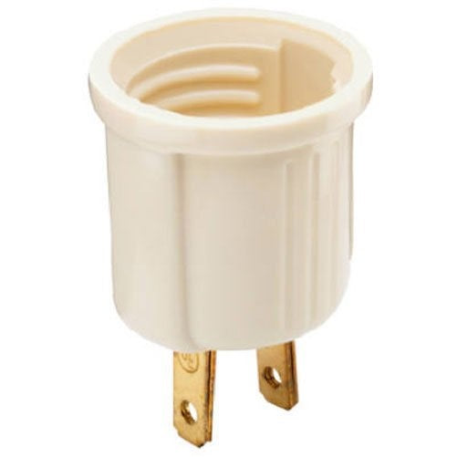 Legrand - Pass & Seymour 61ICC10 Medium Base Outlet to Lamp Holder Adapter 2 Pole 2 Wire, Ivory