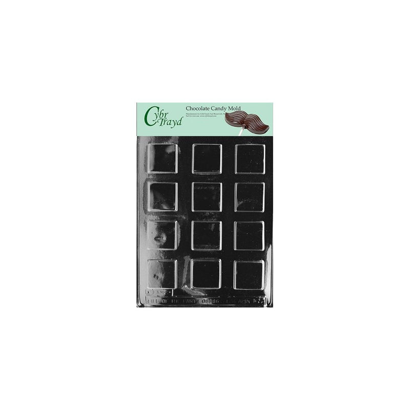 Life Of Party Molds AO065 Plain Square Mints Chocolate Candy Mold with Cybrtrayd Chocolate Molding Instructions