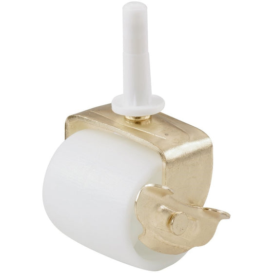 Shepherd Hardware 9536 2-1/8-Inch White Bed Rollers with Side Brake, 2-Pack