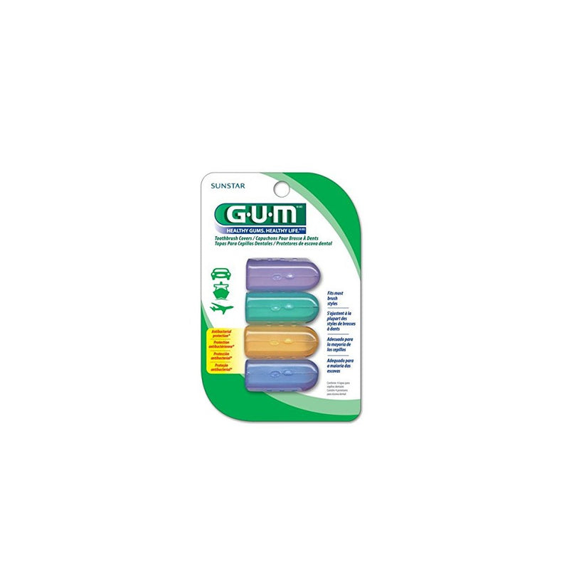 Sunstar 152RF GUM Anti-Bacterial Toothbrush Covers, 4 Covers per Pack