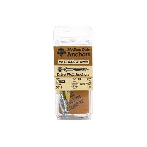 Hillman Drive Wall Anchors 1/8 D Xs 60 Lb. 2/Card