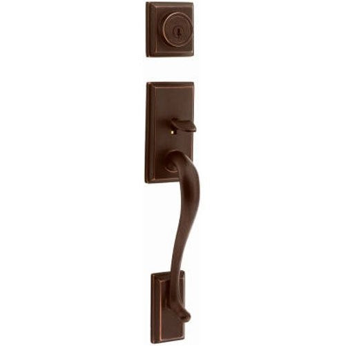 Kwikset Hawthorne Single Cylinder Handleset w/Juno Knob featuring SmartKey in Venetian Bronze