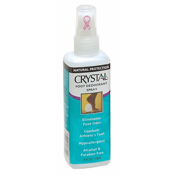 CRYSTAL DEODORANT Foot Spray - Unscented (4 fl oz)