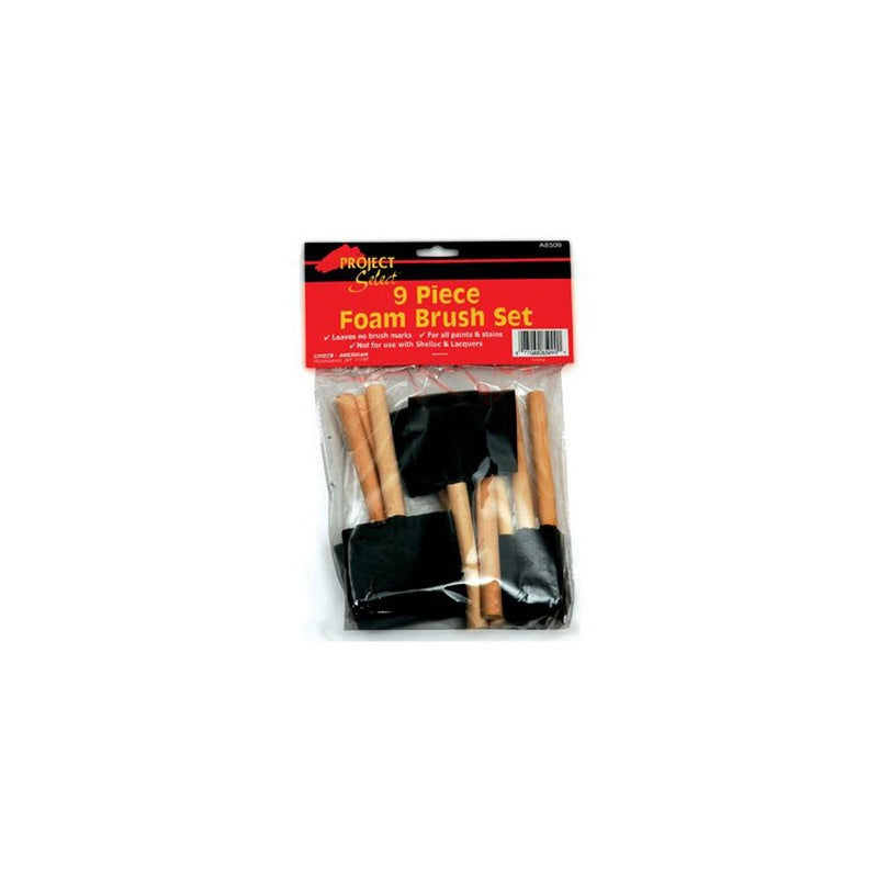 Linzer A-8509 Foam Brushes, For All Paints & Stains, (9-Pack)