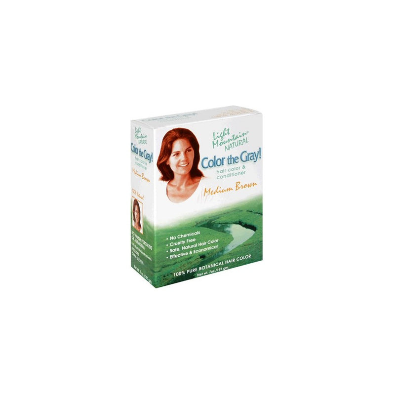 Light Mountain Natural Color The Gray! Hair Color & Conditioner, Medium Brown, 7 Ounce (198 g) (Pack of 2)